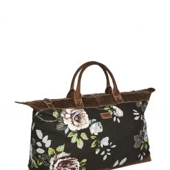 OSPREY LONDON The Hunter Black Rose Canvas And Leather Weekend Holdall -OSPREY LONDON Sales unnamed file 645 scaled