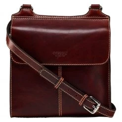 OSPREY LONDON Cognac Oily Saddle Leather Narissa Cross-Body Bag