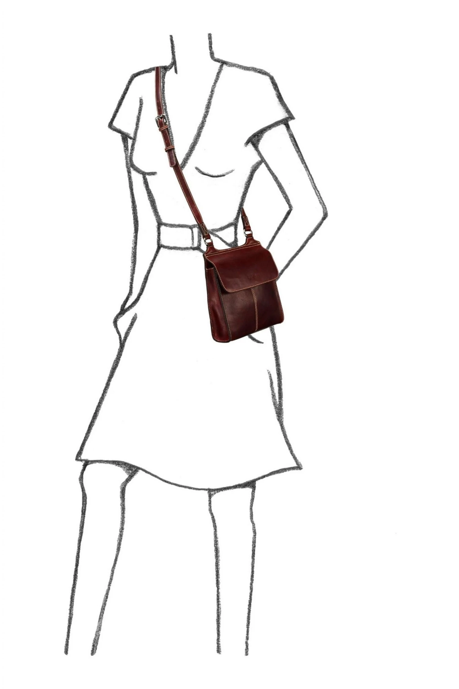 OSPREY LONDON Cognac Oily Saddle Leather Narissa Cross-Body Bag 4 OSPREY LONDON Cognac Oily Saddle Leather Narissa Cross-Body Bag - Image 4