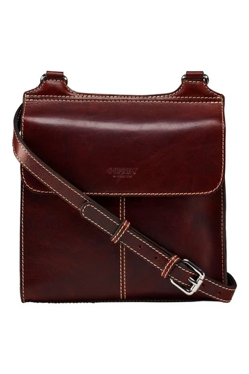 OSPREY LONDON Cognac Oily Saddle Leather Narissa Cross-Body Bag 5 OSPREY LONDON Cognac Oily Saddle Leather Narissa Cross-Body Bag - Image 5