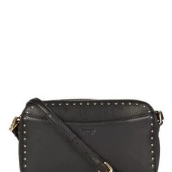 OSPREY LONDON Black Saddle Leather Lennox Medium Cross-Body Bag -OSPREY LONDON Sales unnamed file 67
