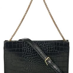 OSPREY LONDON Black The Grosvenor Leather Convertible Cross-Body Bag