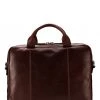 OSPREY LONDON Chocolate Brown Saddle Leather Faringdon Laptop Bag