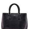 OSPREY LONDON Grainy Hide Leather Adaline Work Bag Navy