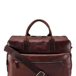 OSPREY LONDON Saddle Leather Farringdon Weekender Bag Chocolate Brown -OSPREY LONDON Sales unnamed file 703