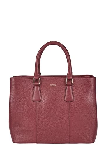 OSPREY LONDON Grainy Hide Leather Adaline Work Bag Oxblood 11 OSPREY LONDON Grainy Hide Leather Adaline Work Bag Oxblood - Image 11