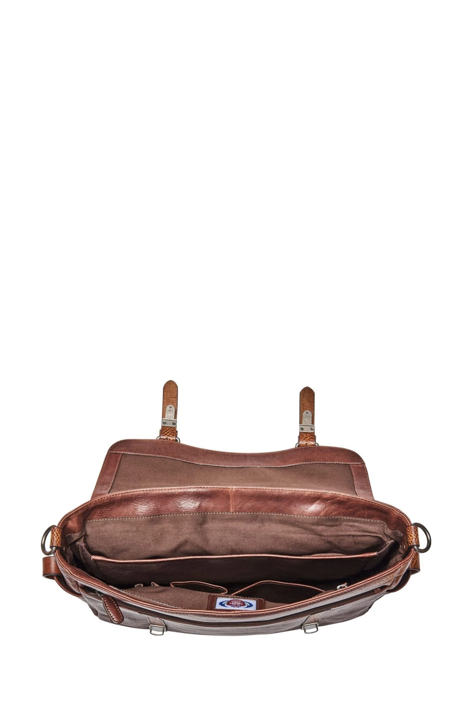 OSPREY LONDON Kennedy Cognac Brown Glazed Calf Leather Briefcase 5 OSPREY LONDON Kennedy Cognac Brown Glazed Calf Leather Briefcase - Image 5