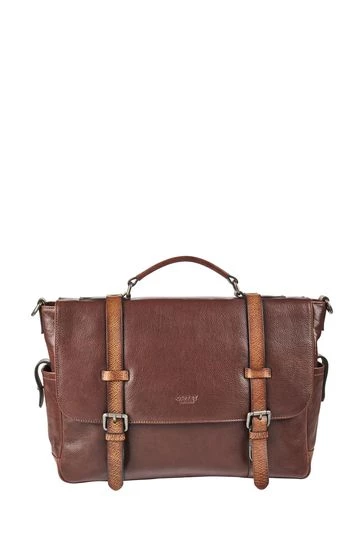 OSPREY LONDON Kennedy Cognac Brown Glazed Calf Leather Briefcase 7 OSPREY LONDON Kennedy Cognac Brown Glazed Calf Leather Briefcase - Image 7