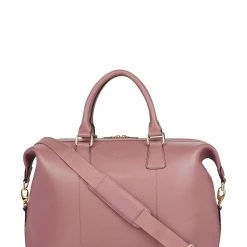 OSPREY LONDON The Adaline Leather Weekend Holdall Pink