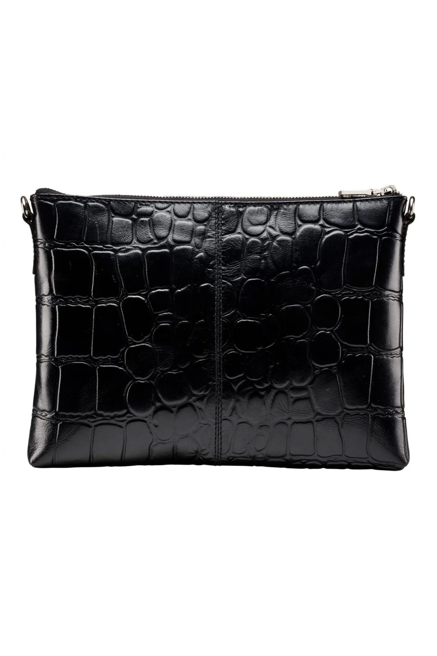 OSPREY LONDON Black Leather Lara Big Croc Clutch Bag 2 OSPREY LONDON Black Leather Lara Big Croc Clutch Bag - Image 2