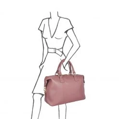 OSPREY LONDON The Adaline Leather Weekend Holdall Pink -OSPREY LONDON Sales unnamed file 754 scaled