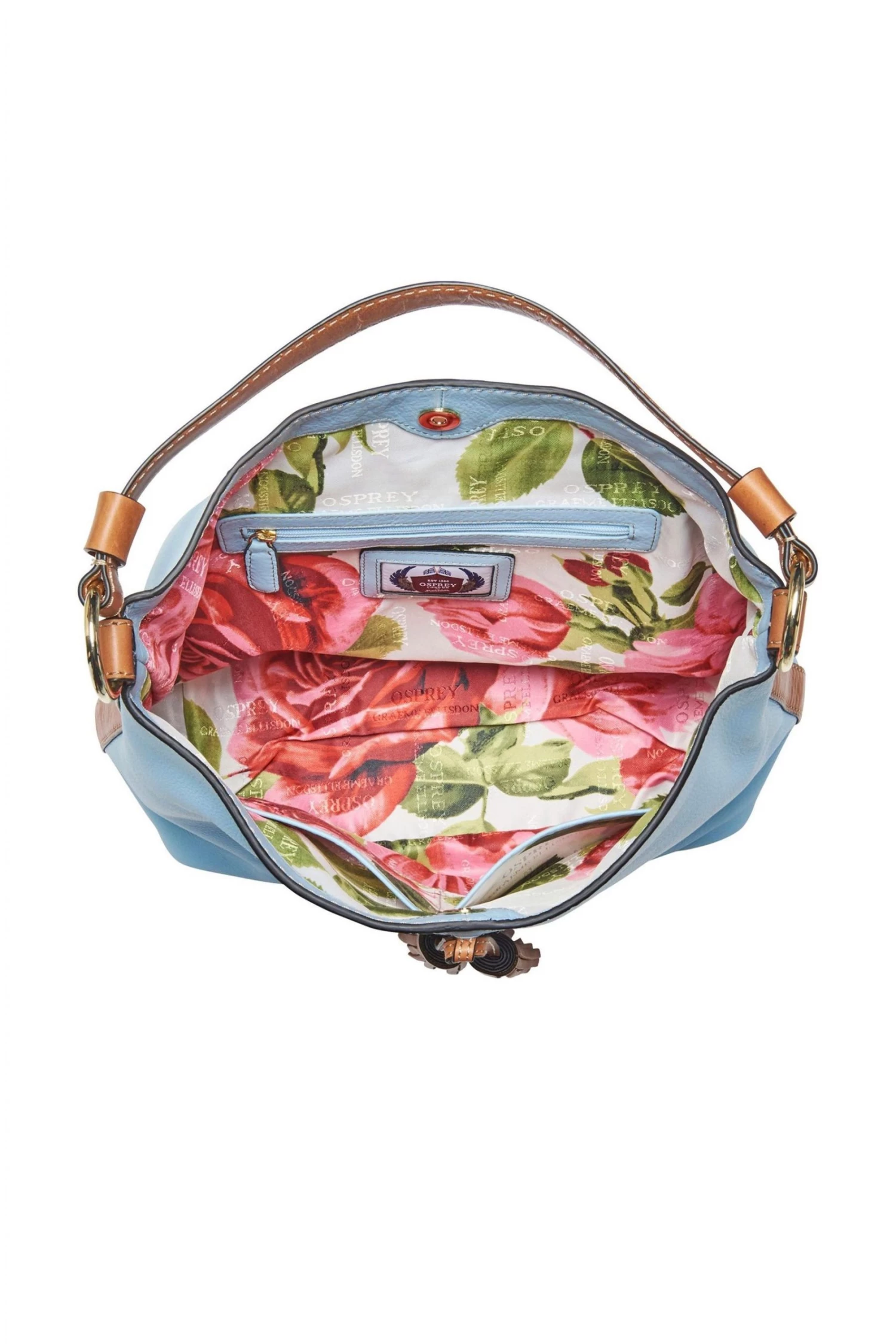 OSPREY LONDON Grainy Hide Leather Savanna Hobo Bag Silver 4 OSPREY LONDON Grainy Hide Leather Savanna Hobo Bag Silver - Image 4