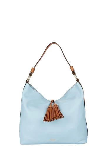 OSPREY LONDON Grainy Hide Leather Savanna Hobo Bag Silver 5 OSPREY LONDON Grainy Hide Leather Savanna Hobo Bag Silver - Image 5