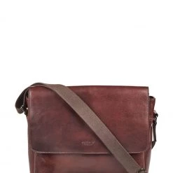 OSPREY LONDON Carter Saddle Leather Large Messenger Bag Black