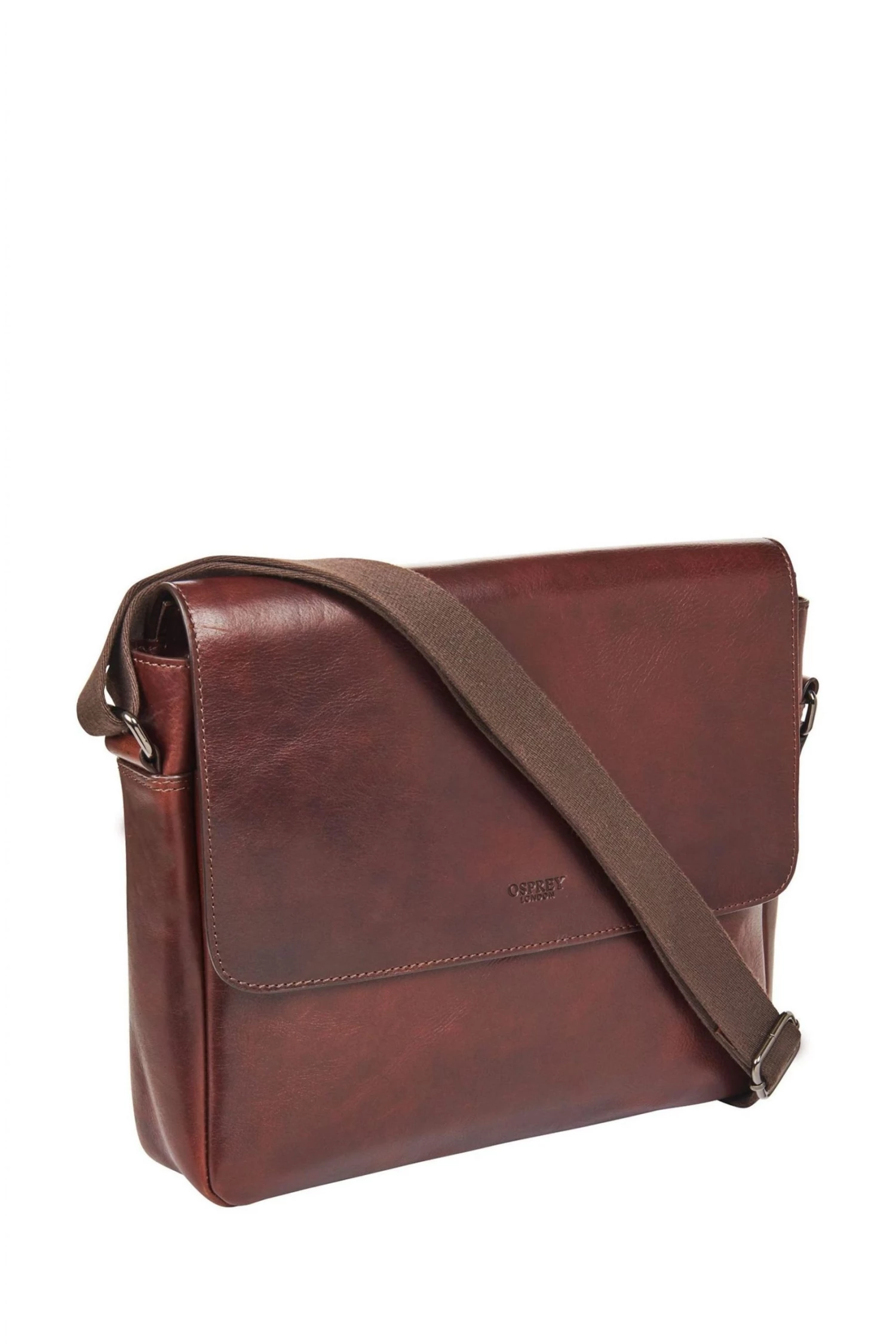 OSPREY LONDON Carter Saddle Leather Large Messenger Bag Black 4 OSPREY LONDON Carter Saddle Leather Large Messenger Bag Black - Image 4