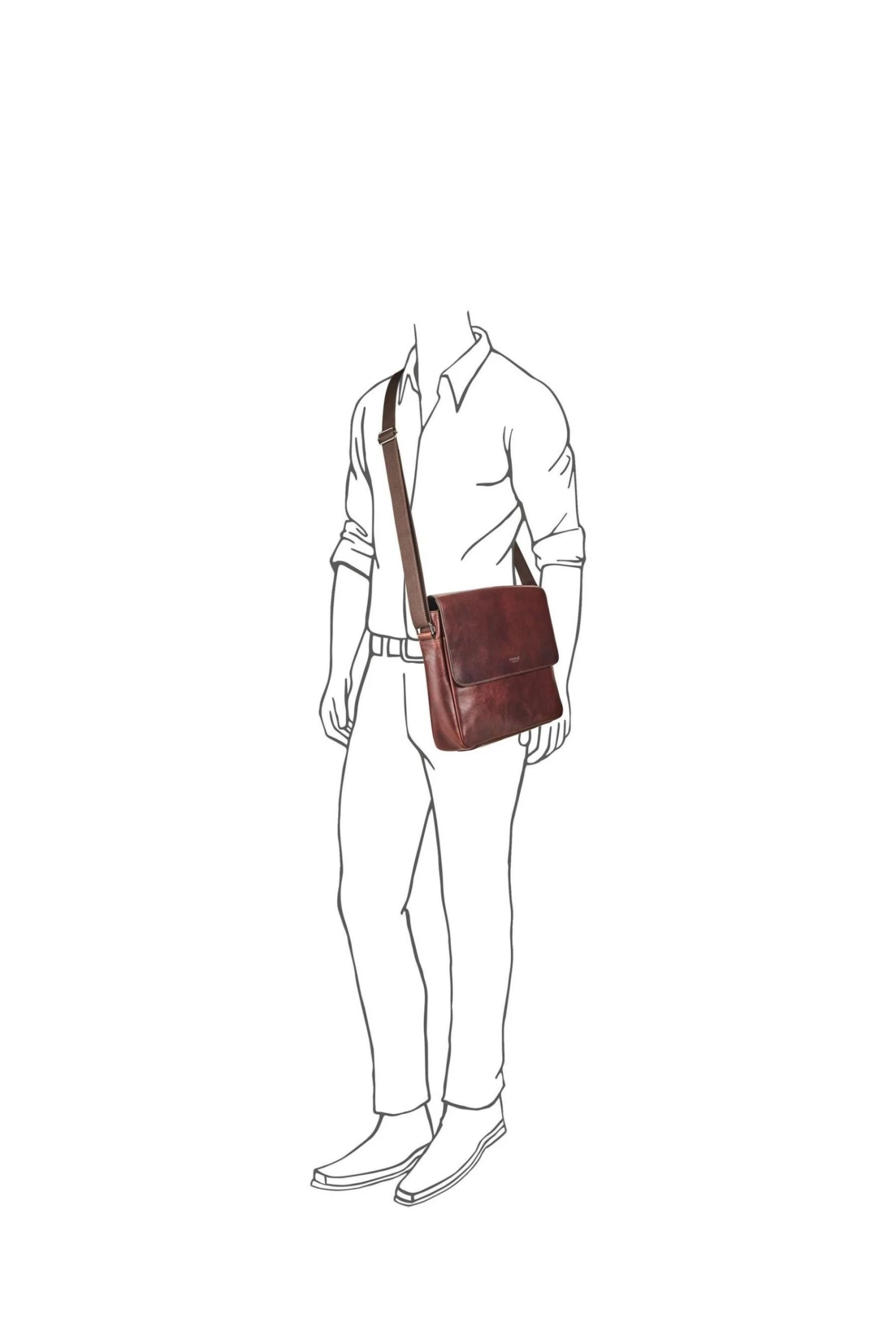 OSPREY LONDON Carter Saddle Leather Large Messenger Bag Black 5 OSPREY LONDON Carter Saddle Leather Large Messenger Bag Black - Image 5