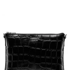OSPREY LONDON Black Leather Lara Big Croc Clutch Bag 11 OSPREY LONDON Black Leather Lara Big Croc Clutch Bag -OSPREY LONDON Sales unnamed file 79