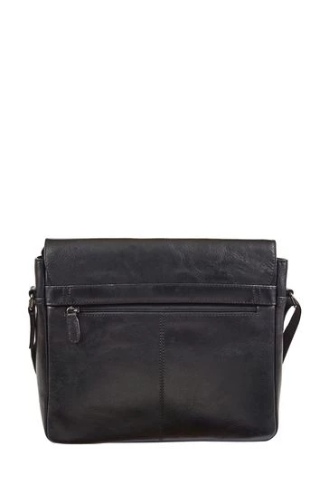 OSPREY LONDON Carter Saddle Leather Large Messenger Bag Black 7 OSPREY LONDON Carter Saddle Leather Large Messenger Bag Black - Image 7