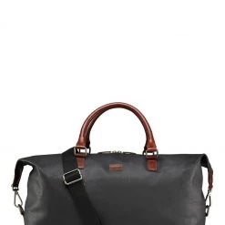 OSPREY LONDON Waxed Canvas & Glazed Calf Leather Grantham Weekend Holdall Bag