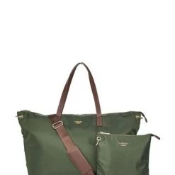OSPREY LONDON The Wanderer Nylon Weekend Holdall Bag With Pouch Khaki Green -OSPREY LONDON Sales unnamed file 801
