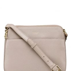 OSPREY LONDON Nappa Leather Buckley Cross-Body Bag Taupe Brown