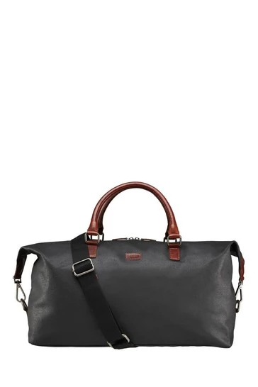 OSPREY LONDON Waxed Canvas & Glazed Calf Leather Grantham Weekend Holdall Bag 4 OSPREY LONDON Waxed Canvas & Glazed Calf Leather Grantham Weekend Holdall Bag - Image 4