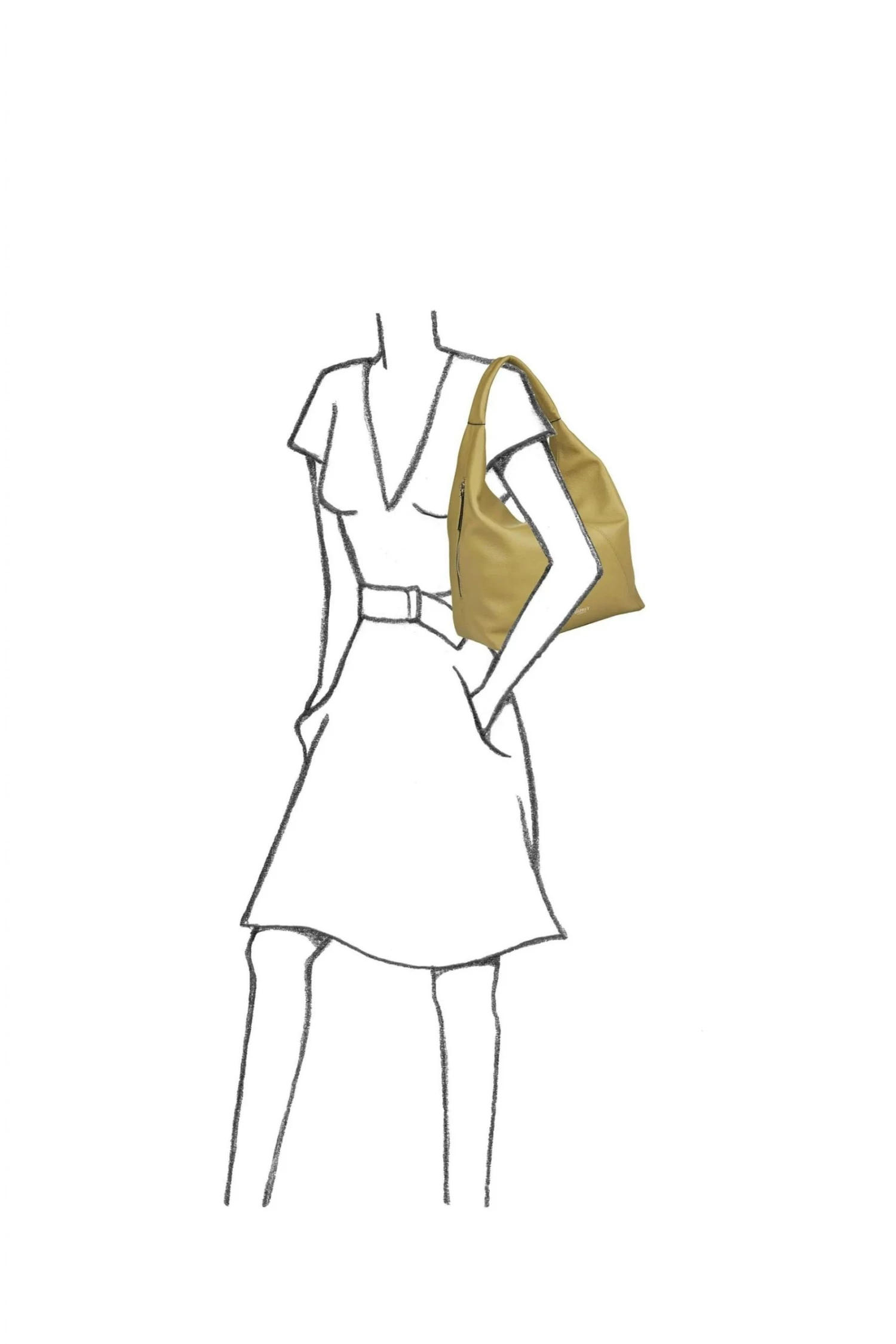 OSPREY LONDON Miller Italian Leather Hobo Bag Green 4 OSPREY LONDON Miller Italian Leather Hobo Bag Green - Image 4