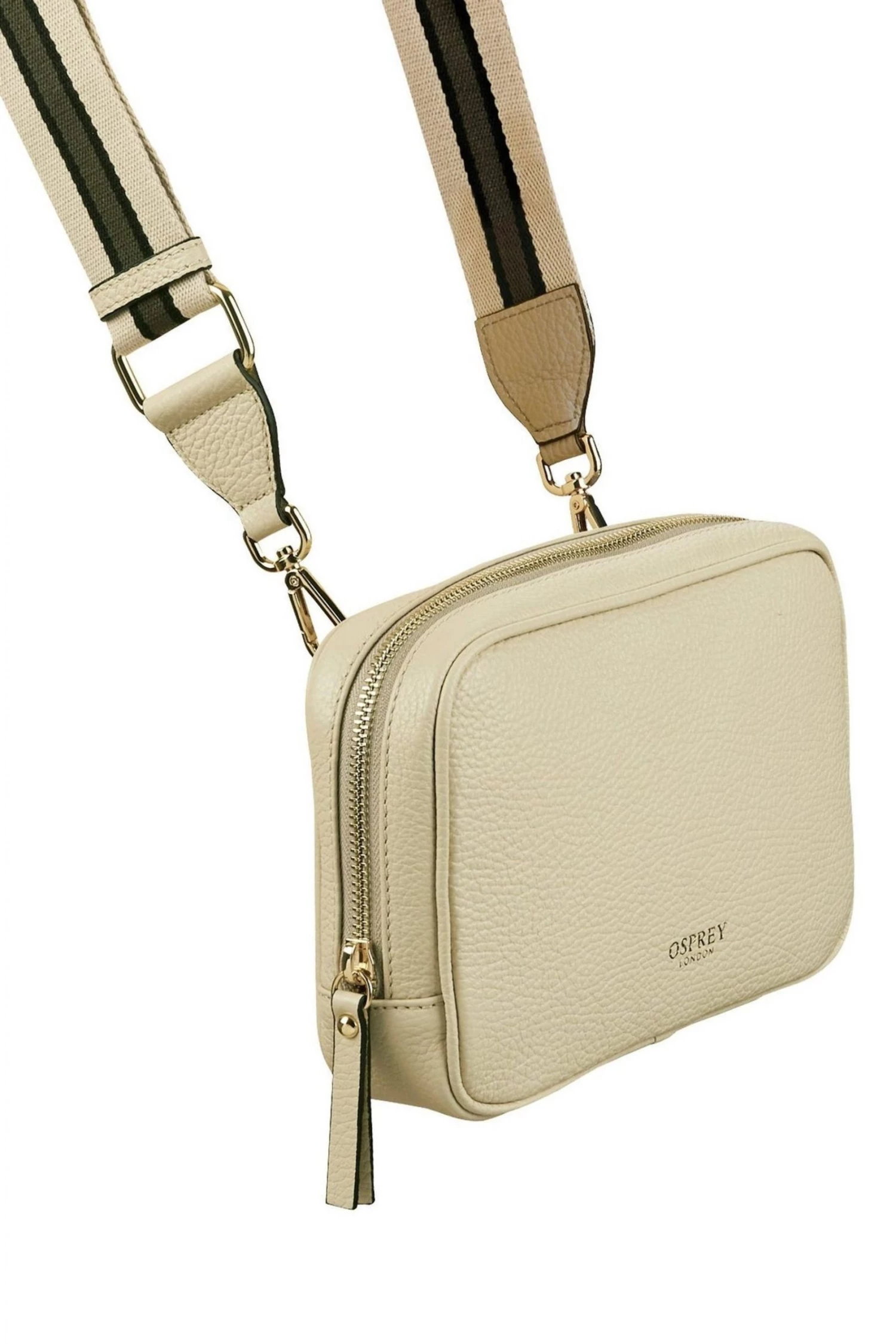 OSPREY LONDON Womens Grainy Hide Leather Roma Cross-Body Bag Navy 5 OSPREY LONDON Womens Grainy Hide Leather Roma Cross-Body Bag Navy - Image 5