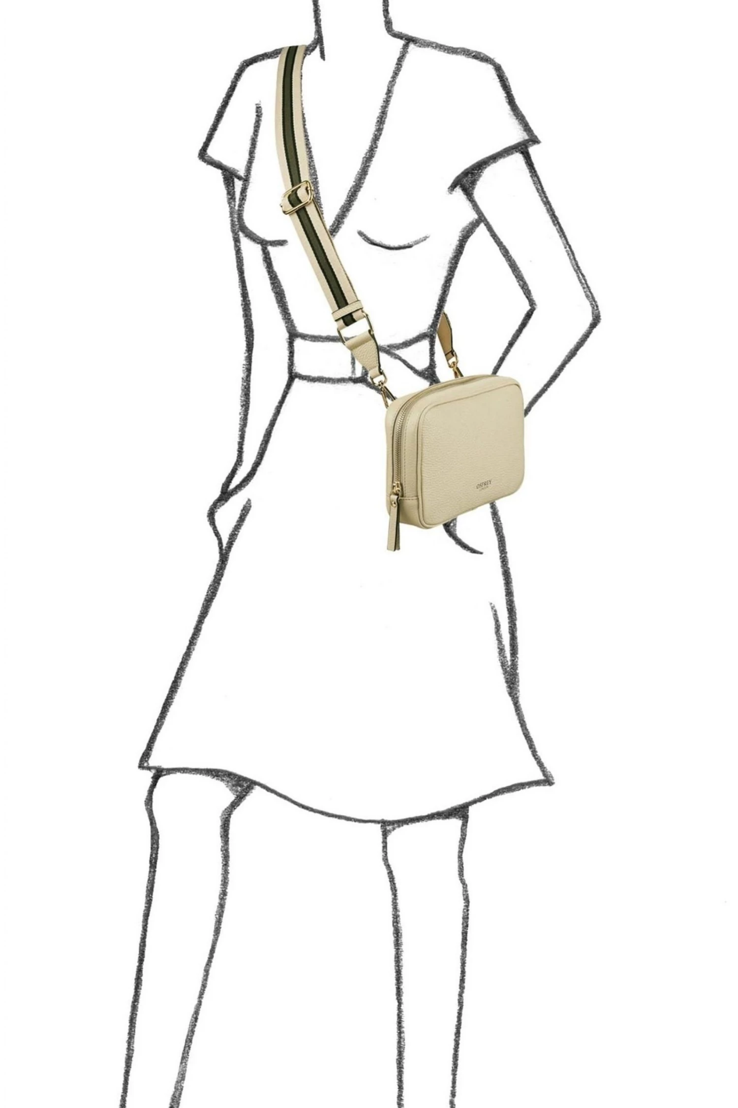 OSPREY LONDON Womens Grainy Hide Leather Roma Cross-Body Bag Navy 7 OSPREY LONDON Womens Grainy Hide Leather Roma Cross-Body Bag Navy - Image 7