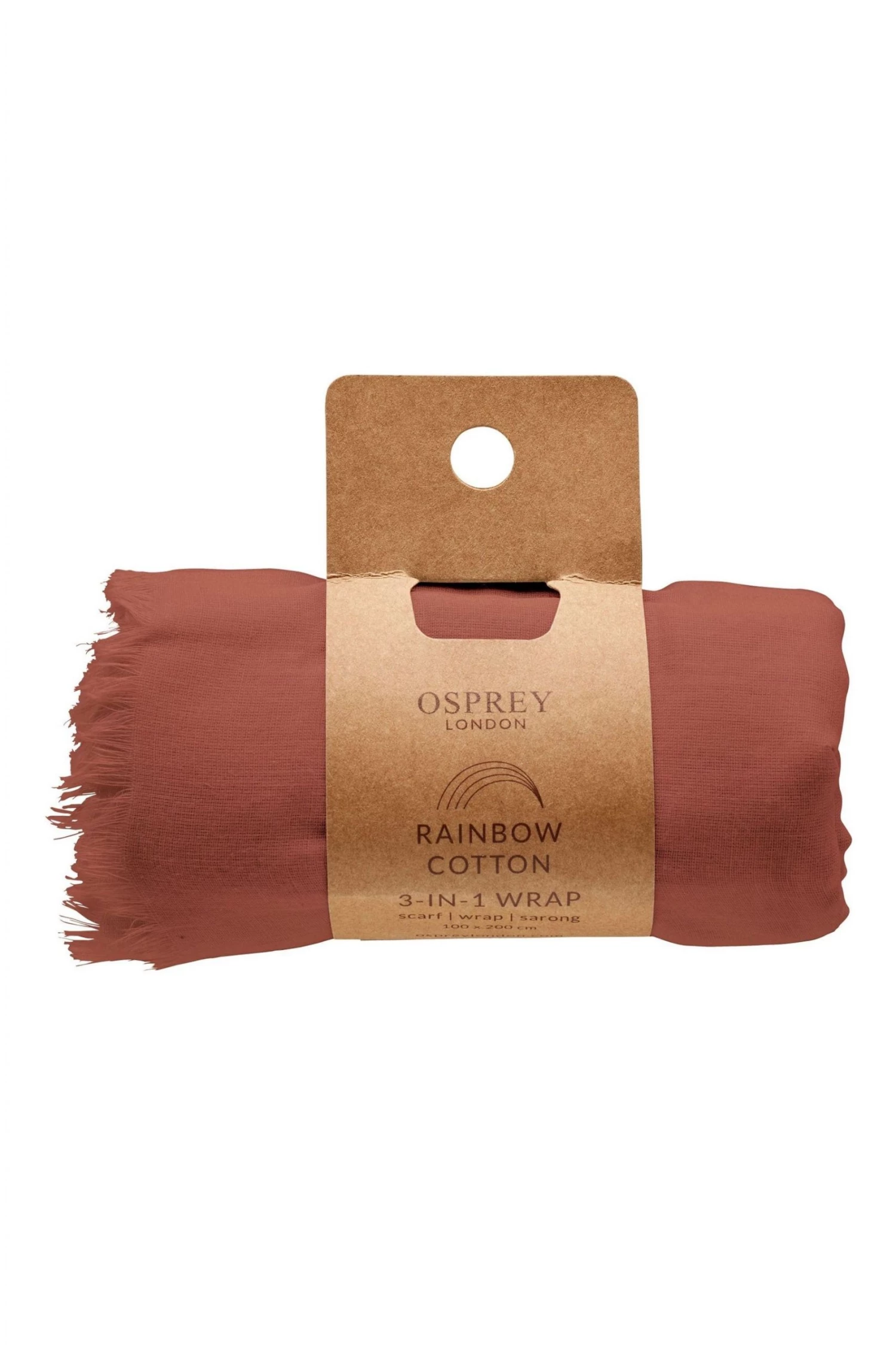 OSPREY LONDON Womens 3-in-1 Cotton Wrap Scarf Beige 2 OSPREY LONDON Womens 3-in-1 Cotton Wrap Scarf Beige - Image 2