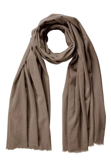 OSPREY LONDON Womens 3-in-1 Cotton Wrap Scarf Beige 5 OSPREY LONDON Womens 3-in-1 Cotton Wrap Scarf Beige - Image 5