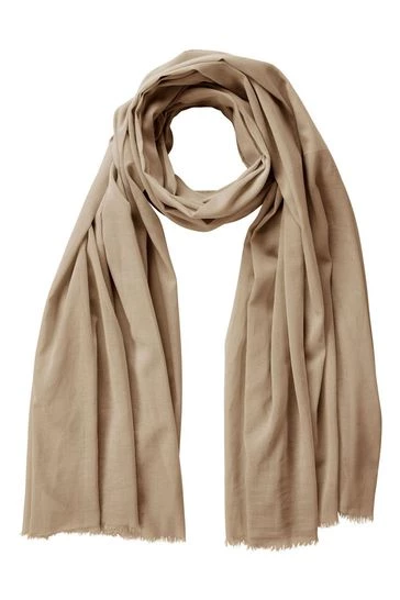 OSPREY LONDON Womens 3-in-1 Cotton Wrap Scarf Beige 7 OSPREY LONDON Womens 3-in-1 Cotton Wrap Scarf Beige - Image 7