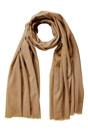 OSPREY LONDON Womens 3-in-1 Cotton Wrap Scarf Beige 9 OSPREY LONDON Womens 3-in-1 Cotton Wrap Scarf Beige - Image 9